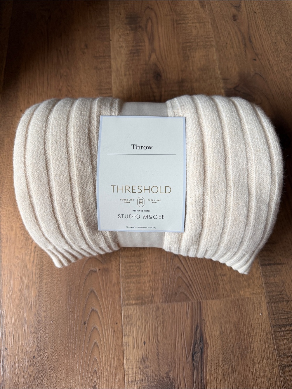 Threshold Cream Ribbed Accent Throw